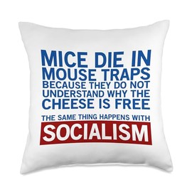 Mice Die In Mouse Traps Because ... (Free Thinker Patriot) Throw Pillow
