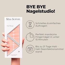 Miss Sophie Nagelfolie - Apricot Tree - Einfarbig, Apricot, Nail Wraps - 24 ultra-d√ºnne selbstklebende langanhaltende Nagelfolien