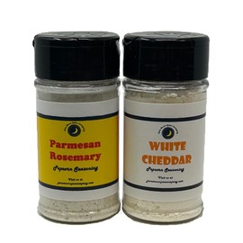 Premium | POPCORN SEASONING | Variety 2 Pack | Parmesan Rosemary Popcorn Seasoning | White Cheddar Popcorn Seasoning | Fat Free | Saturated Fat Free | Cholesterol Free
