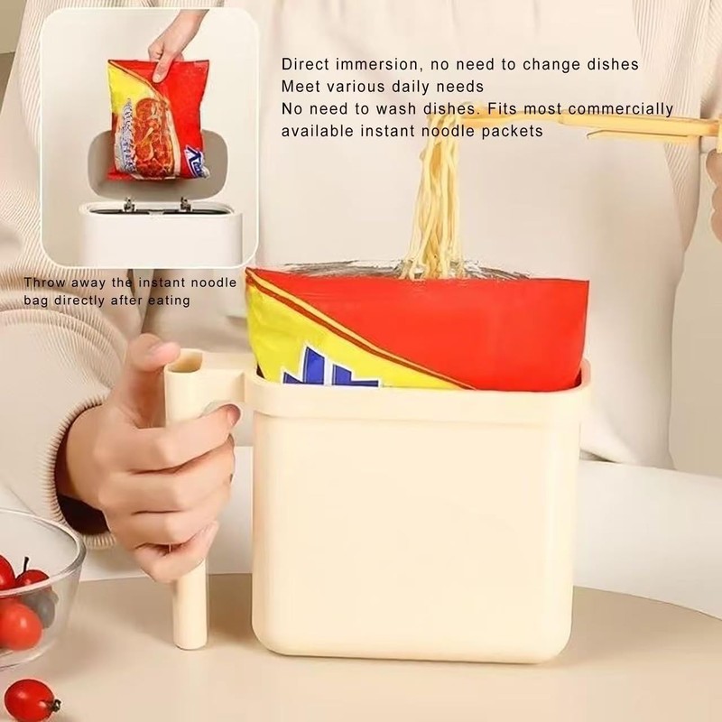 Instant Noodle Bowl with Fork - Heat Resistant Ramen Bento