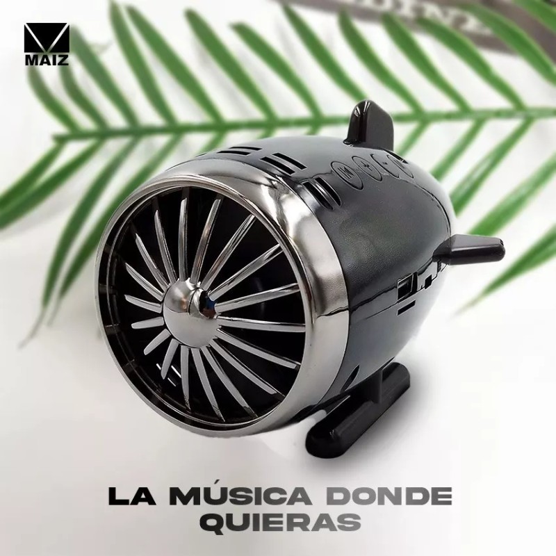Maíz Bocina Bluetootooth Recargable Radio Fm Usb Turbina Luz Led