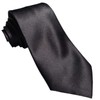 Paris 16k Necktie, Black, Large Size, Plain, Men's, Formal, Funeral,