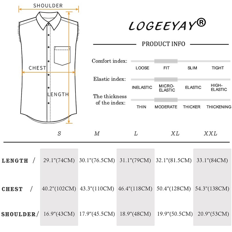 LOGEEYAR Men Plaid Sleeveless Shirt Leisure Button Down Vest Shirt