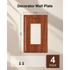 TREEWELL 4-Pack Decorator Outlet Cover Plate, Wood Grain Decorative Switch