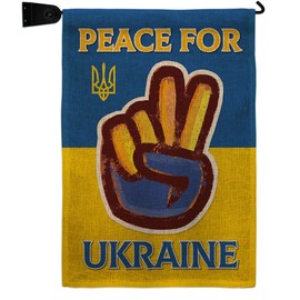 Ukraine Flag Peace Ukraine Burlap Garden Flag Set Mailbox Hanger Support Cause Stand with Ukrainian House Decoration Banner Small Yard Gift Double-Sided, Made in USA