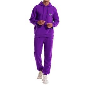 Fixha Men's Tracksuits Sweatsuit for Men Track Sweat Suits 2 Piece Hoodies and Jogger Sports Jogging Suits Set Outfits(Purple,M)