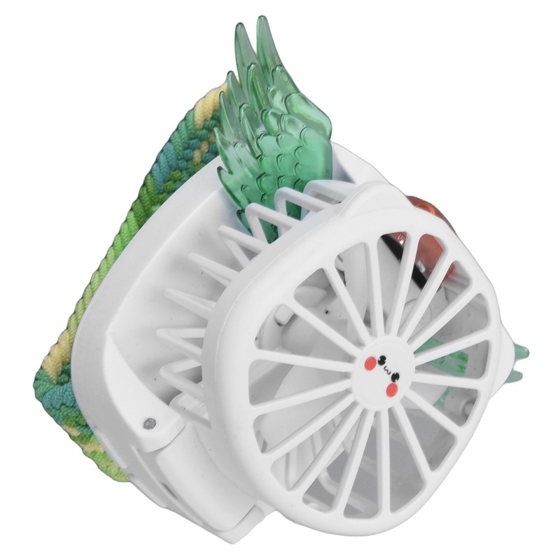 Mini Watch Fan Angel Wing Design USB Charging Wireless Braided