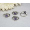 Amethyst Ring, Adjustable Healing Faceted Cut Amethyst Sun Ring, Vintage