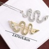 Snake-Shaped Hair Clips - Women's Retro Alloy Rhinestone Flat Clamps,