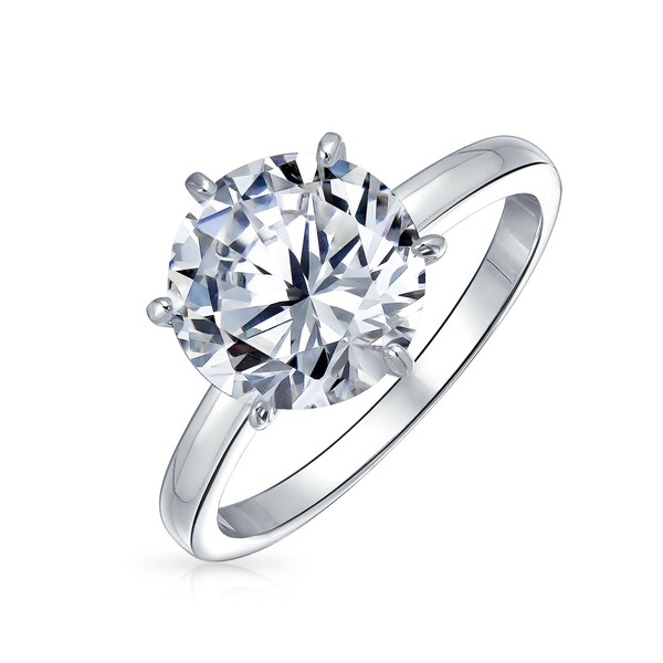 Personalize Wedding Classic Timeless Cubic Zirconia 3CT AAA CZ 6