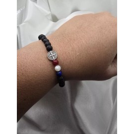 Handmade St Benedict - God Bless America USA  Catholic Bracelet - Protection - 6.5 in