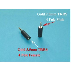 generic 2x 2.5mm Male to 3.5mm Female Stereo Audio Headphone Adapter Converter Jack Plug