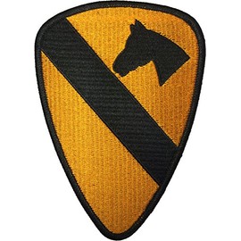 Papapatch 1st Cavalry Division Unit US Army Armed Forces Hook and Loop Touch Fasteners Backing Patch (SC-HOOK-1ST-CAVA-YL)