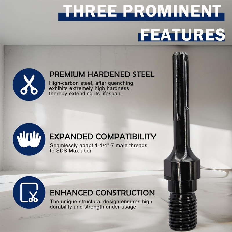 DaduoRi 1-1/4"-7 Male Thread to SDS Max Core Drill Bit
