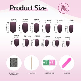 Hebterrka Pack of 24 Golden Press-on Nails Almond Shape French Tip Artificial Nails with Gold Foil Shiny Acrylic Nails Full Cover with Glue