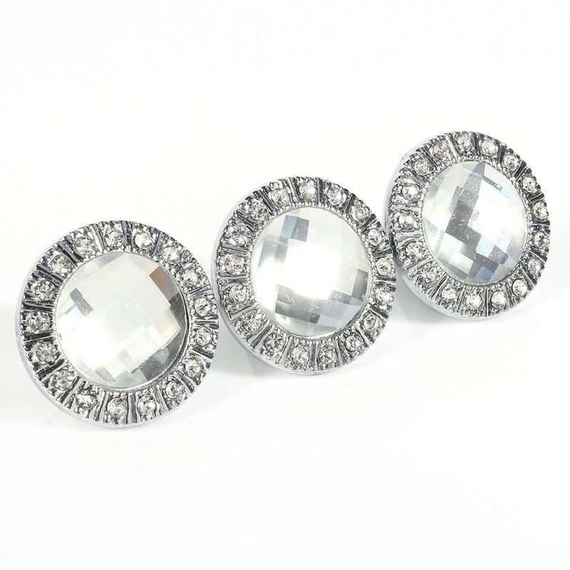 Yosoo 10pcs 30mm Clear Crystal Diamond Door Knobs Wardrobe Doorknob