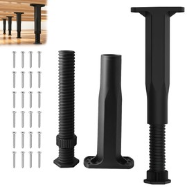 2 Pack Adjustable Bed Support Legs (8.3" - 14") for Heavy Mattress Owners – Center Slat Replacement, Anti-Wobble Furniture Risers for Beds, Couch, Dresser, with Screws