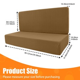 BIETYONE Rv Dinette Cushion Covers, Stretchable Camper Cushion Slipcover, Replacement for RV Couch, 2 Backrest & 2 Bench Covers (Camel)