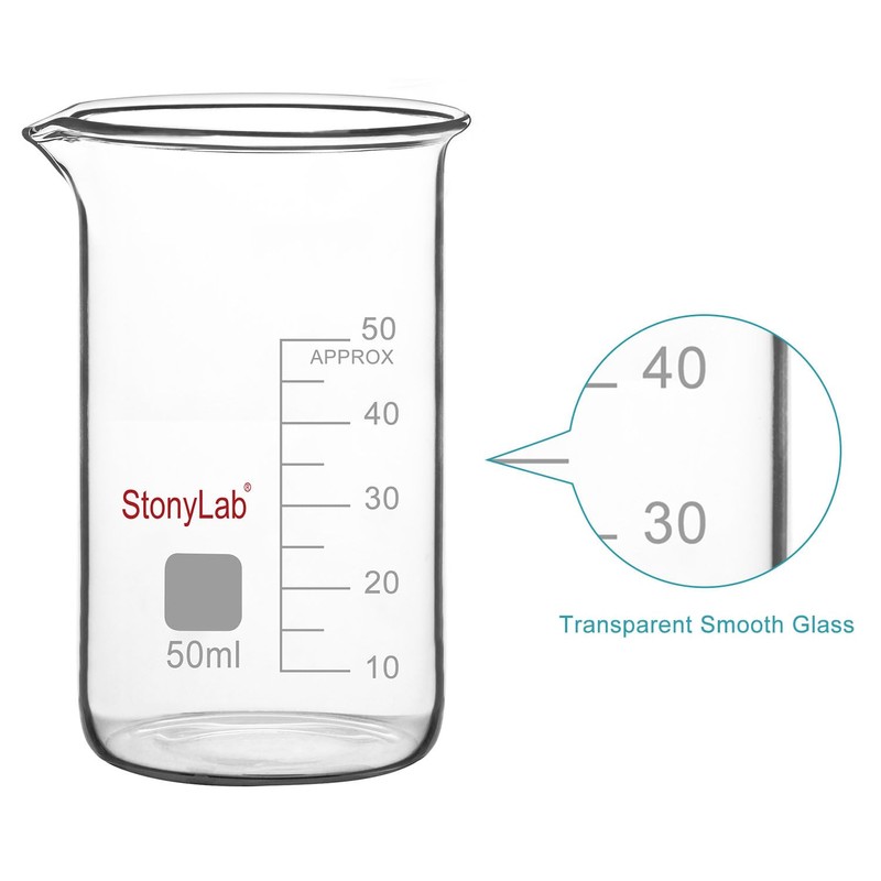 stonylab Glass Beaker, 1-Pack Borosilicate Glass Graduated Tall Beaker with