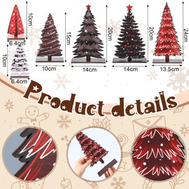 Bucherry 6 Pcs Wooden Christmas Trees Tabletop Decor Rustic Wood Christmas Trees Xmas Centerpieces Table Wooden Signs Farmhouse Table Home Decor for Home Office Farmhouse