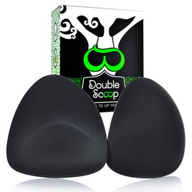 Double Scoop Women's Triangle Push Up Shaper for Bra & Swim - Black,A-cup