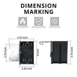 AIRTAK Single Gang Adjustable Electrical Outlet Box,Grey of Electrical Switch Outlet Box,21Cubic Inches New Outlet Box with ETL Certified(1 Pack).