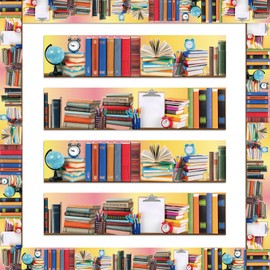 Geyee 60 Pieces Book Parade Classroom Bulletin Board Borders Book Parade Straight Border Trim Book Classroom Decor for School Library Preschool Home Supplies