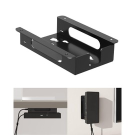 Metal Mount for Dell Docking Station Under Desk and Wall Mount for Dell UD22 WD19 WD19S WD22TB4 WD19TBS WD25 SD25 Series Dock & Power Adapter Mounting Bracket for Laptop Dock with Cable Ties
