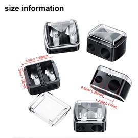 Eye Pencil Sharpener - ShiningUU 4 Pcs Conveniently Portable Makeup Pencil Sharpener | Dual-Hole Eye Pencil & Lip Liner, Essential Cosmetic Makeup ToolSharpener for Eyebrow & Cosmetic Pencils​
