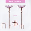 MUMTOP 31 Inch Height Glass Birdbath Birdfeeder with Metal Stake