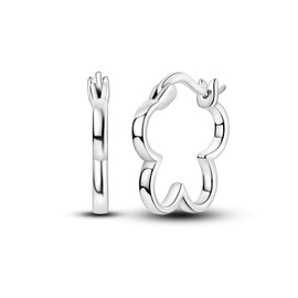 NARMO Earrings for Women 925 Sterling Silver Flower Shaped Hoop Earrings Hypoallergenic Lightweight Simple Huggie Hoop Earrings