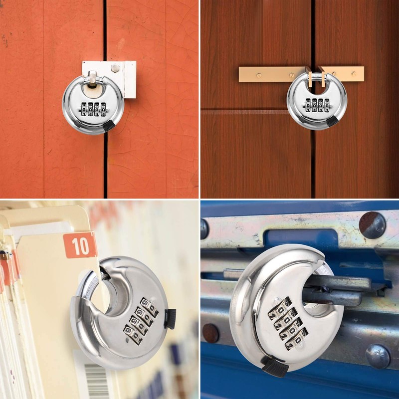 Rohuis Round Combination Lock, Uncuttable Combination Disc Padlock, 3/8 Inch
