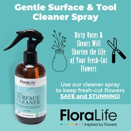 Floralife Flower Tool & Vase Cleaner - Multi Surface Gentle Cleaner Spray - Flower Arrangement Supplies (8 oz)