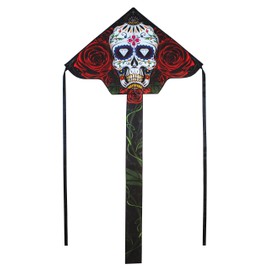 In the Breeze Sugar Skull 45 Inch Fly-Hi Kite - Single Line Kite - Ripstop Fabric - Kite Line and Bag Included