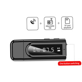 Operitacx Wireless Audio Receiver Transmitter Car Fm Adapter with Aux Jack USB Support High Definition Stereo Sound for Home Car Use