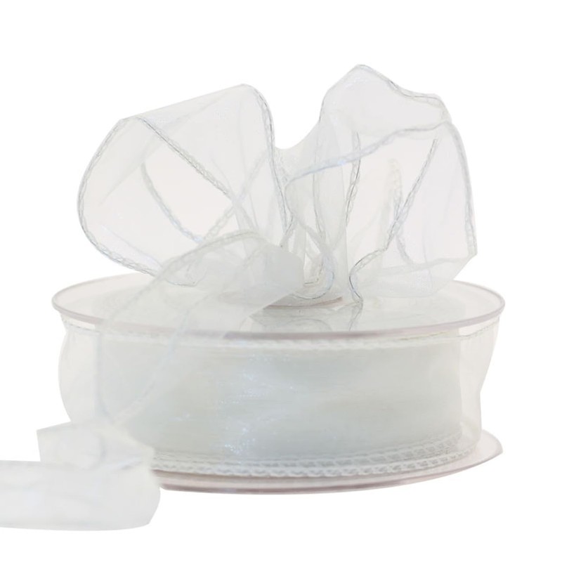 Wired Organza Ribbon Roll in 30mm, 50mm & 70mm Widths
