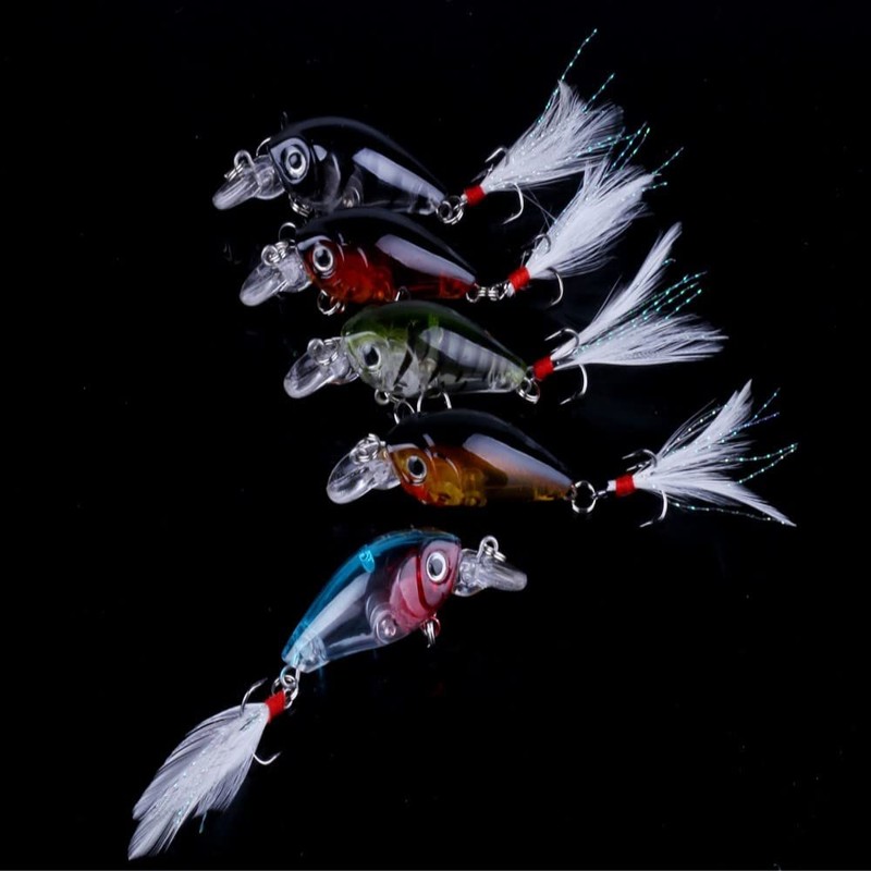 CENPEK 5pcs Luya Bait 4.5cm/4g Micro-submersible Hard Bait Blood Tank