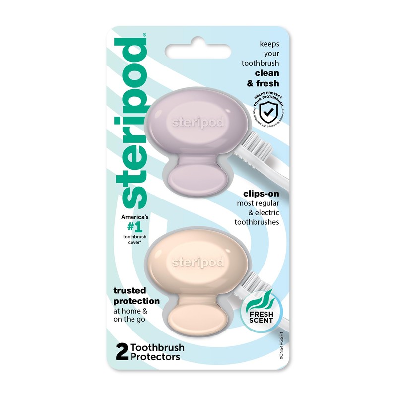 Steripod Clip-On Toothbrush Protector, Keeps Fresh and Clean, Fits Most