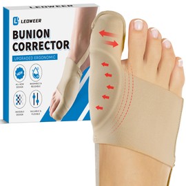 LEOWEER Bunion Pain Sleeve,Breathable Bunion Big Toe Sock with Anti-Slip Heel Grip,Extra Thick Gel Pads & Adjustable Straps for Hallux Valgus Comfort,4 Sizes for Men & Women.