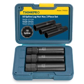 Thinkpro 10 spline lug nut key,Compatible with Bimecc 10-Spline Lug Nuts and Lug Bolts,10 point wheel lock socket for Easy Removal of Aftermarket Locking Lug Nuts(3 piece pack)