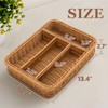 myHomeBody Rectangle Wicker Utensil Holder | Utensil Organizer | Cutlery