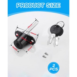 KGDUYC Pack of 2 Drawer Lock - with Key Plunger Lock Cam Lock with Key Office Drawers Cabinet Plunger Lock Cabinet Locks for Office Desks, Filing Cabinets, Wardrobe