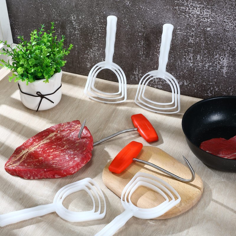 4 Pcs Bone Dust Scraper and 2 Pcs Meat Hooks