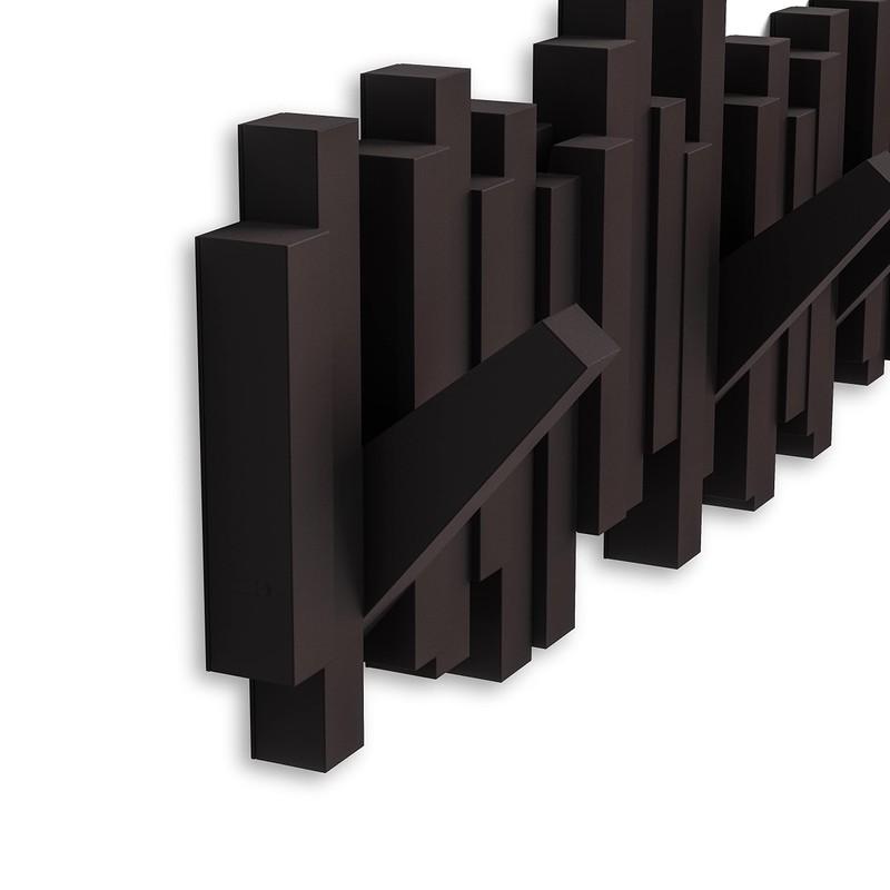 Umbra Sticks Wall-Mounted Coat Rack Rail Hook with 5 Retractable