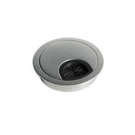 Emuca Round built-in metal grommet for table/desk/worktop, Ø60mm, Matt chrome
