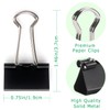 ZZTX Black Binder Clips Paper Clamps Clips Small Size, 0.75
