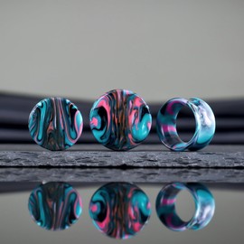 COOEAR Ear Plugs Tunnel Piercing Gauges for Ears, Double Flared Expander Stretchers, 2 Pairs of Colourful Acrylic Earrings, Acrylic, Sandstone