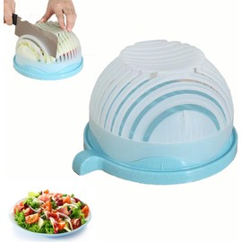 Quick Snap-On Salad Maker Chopper Salad Slicer Cutter Bowl Swiftly Dice Fruits & Vegetables, BPA-Free Healthy Meals and Salads in Minutes Multifunctional