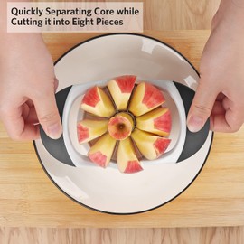 Asdirne Apple Slicer & Corer Set, Apple Cutter and Fruit Slicer with Sharp Stainless Steel Blades and Ergonomic Non-Slip Handles, Ideal for Cutting a Wide Range of Fruits, Black