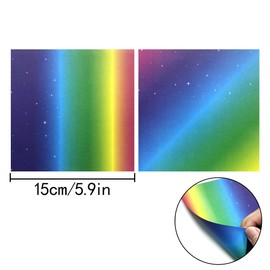 HAIKING Square Origami Paper, 50 PCS Double Sided Iridescent Gradient Craft Cardstock Paper for DIY Decoration, Scrapbook Decor, Folding Crafts (15cm/5.9in)